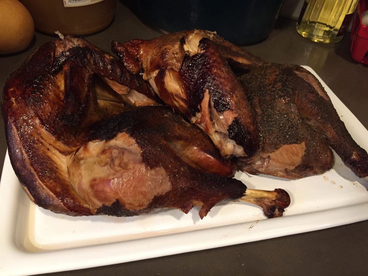 smoked turkey halves