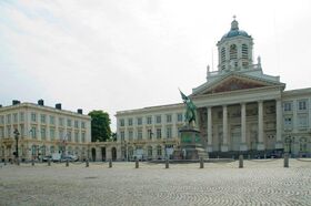 Royal Square in Brussels That s a statue of Godfre.jpg