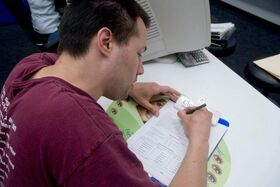Andy fills out the new patient paperwork Sadly, th.jpg