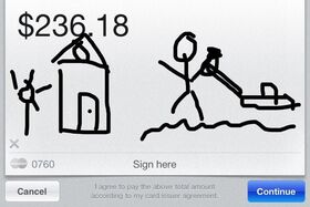 Gabe has an interesting way to sign receipts.jpg